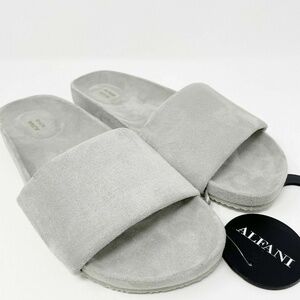 Alfani Women's Gray Faux Suede Slip-On Sandal Slipper Slides Size L (9-10)